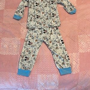 Disnet Blue Trim Character Print Pajama Set